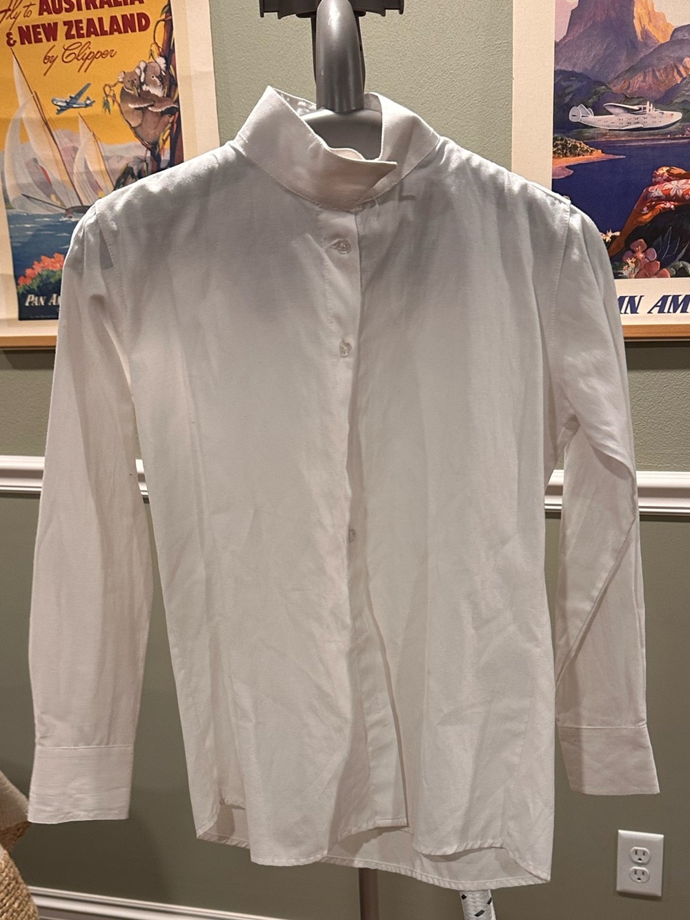 Tuff Rider Equestrian Show Blouse Kids- Girls Size 8 -White